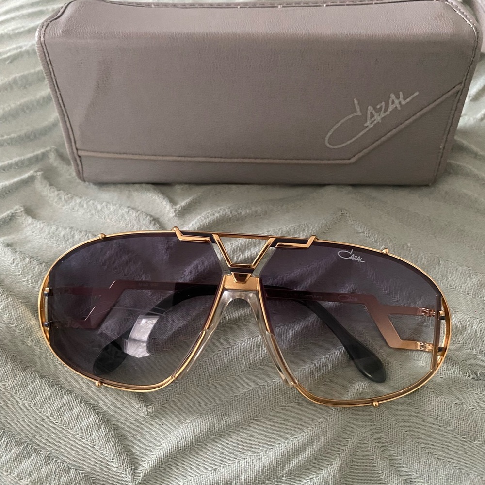 Cazal Gold and Black Gradient Aviator Sunglasses